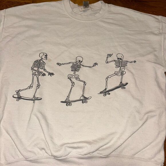 Urban outfitters Cream Skeleton Sweatshirt - Picture 1 of 4